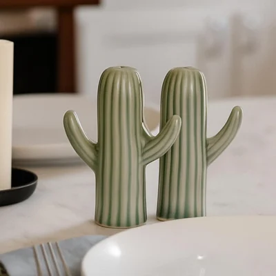 Ceramic Cactus Salt & Pepper Set