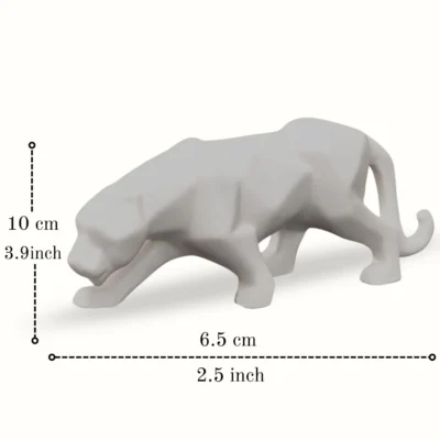 White Panther Ceramic Figurine