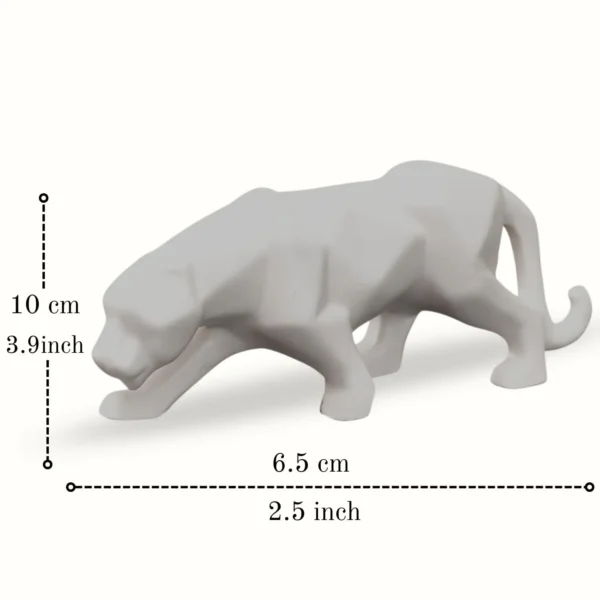 White Panther Ceramic Figurine