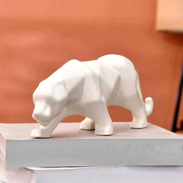 White Panther Ceramic Figurine