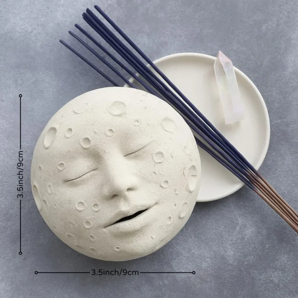 Moon Face Ceramic Incense Holder
