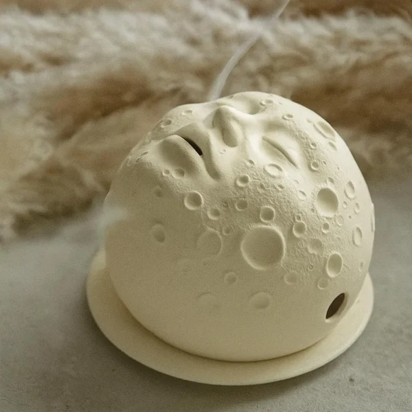 Moon Face Ceramic Incense Holder