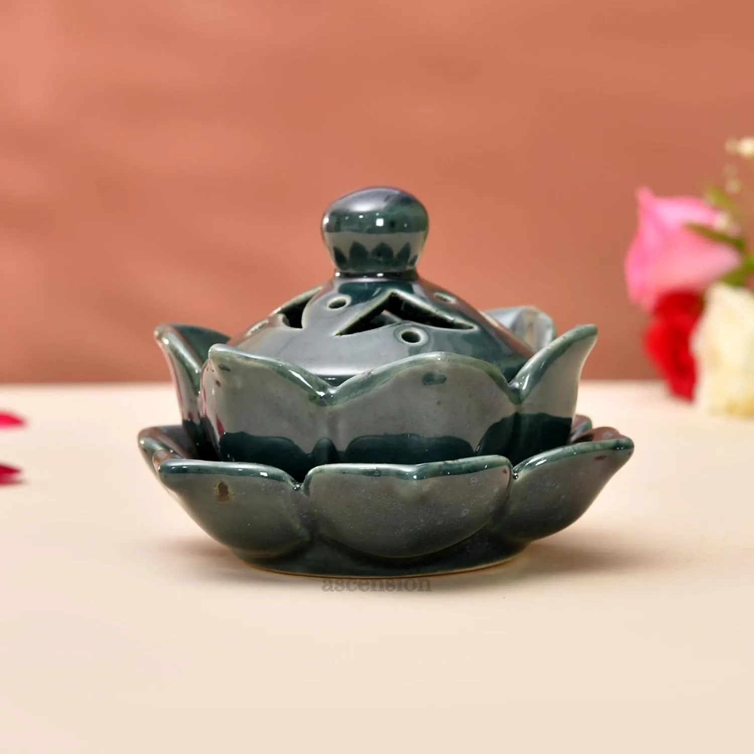 Lotus Flower Ceramic Incense Holder