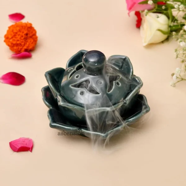 Lotus Flower Ceramic Incense Holder