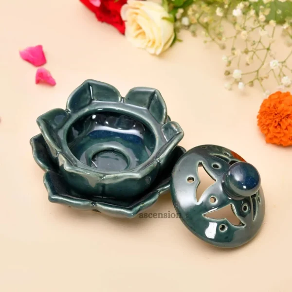 Lotus Flower Ceramic Incense Holder