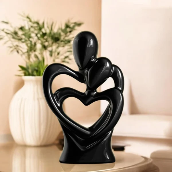 Hugging Couple Heart Statue