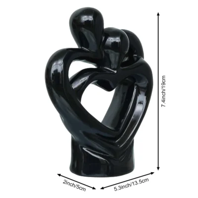 Hugging Couple Heart Statue