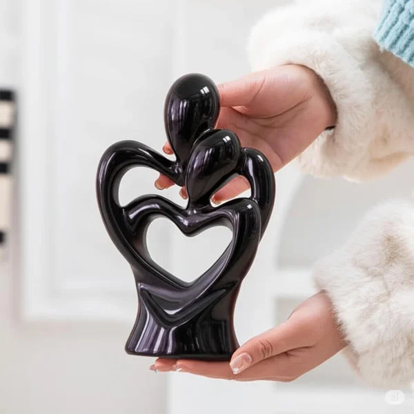 Hugging Couple Heart Statue