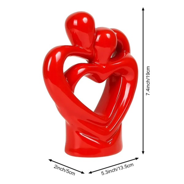 Hugging Couple Heart Statue
