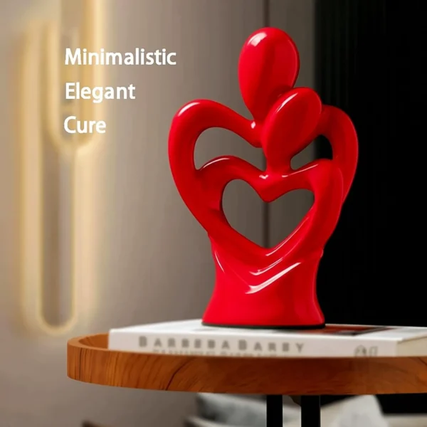 Hugging Couple Heart Statue