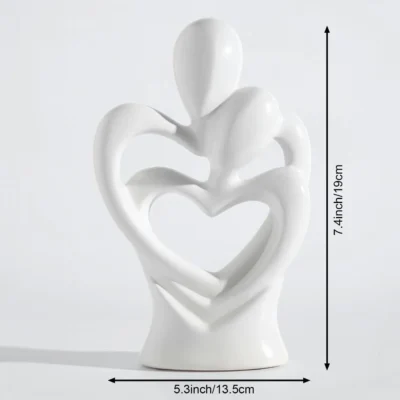 Hugging Couple Heart Statue