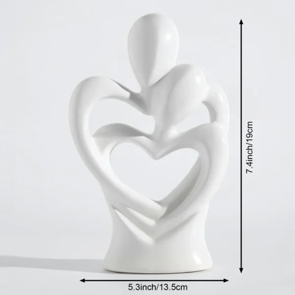 Hugging Couple Heart Statue