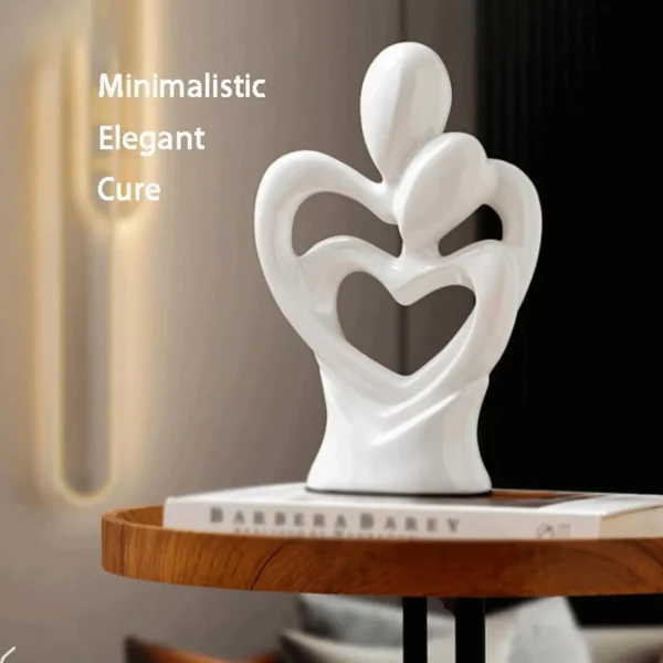 Hugging Couple Heart Statue