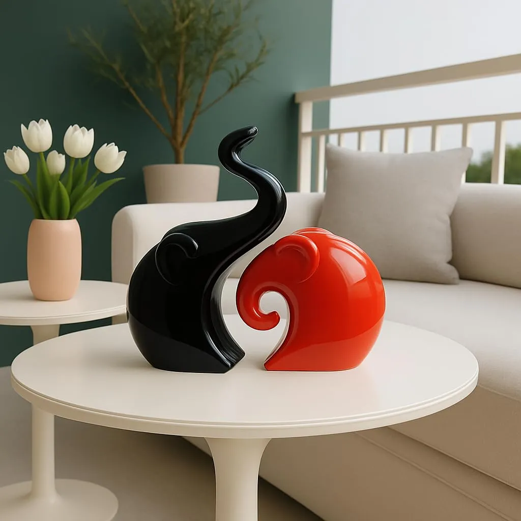 Elephant Couple Ceramic Set