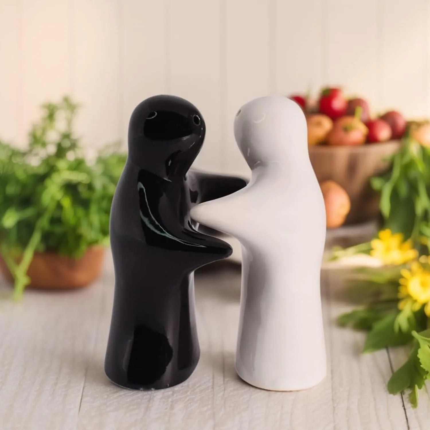 Hugging Couple Salt Shakers