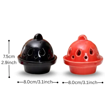 Red Black Dome Incense Burner