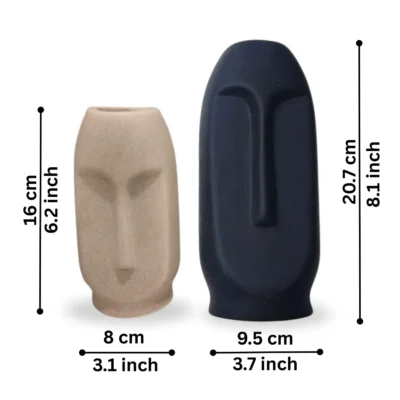 Abstract Face Ceramic Vases