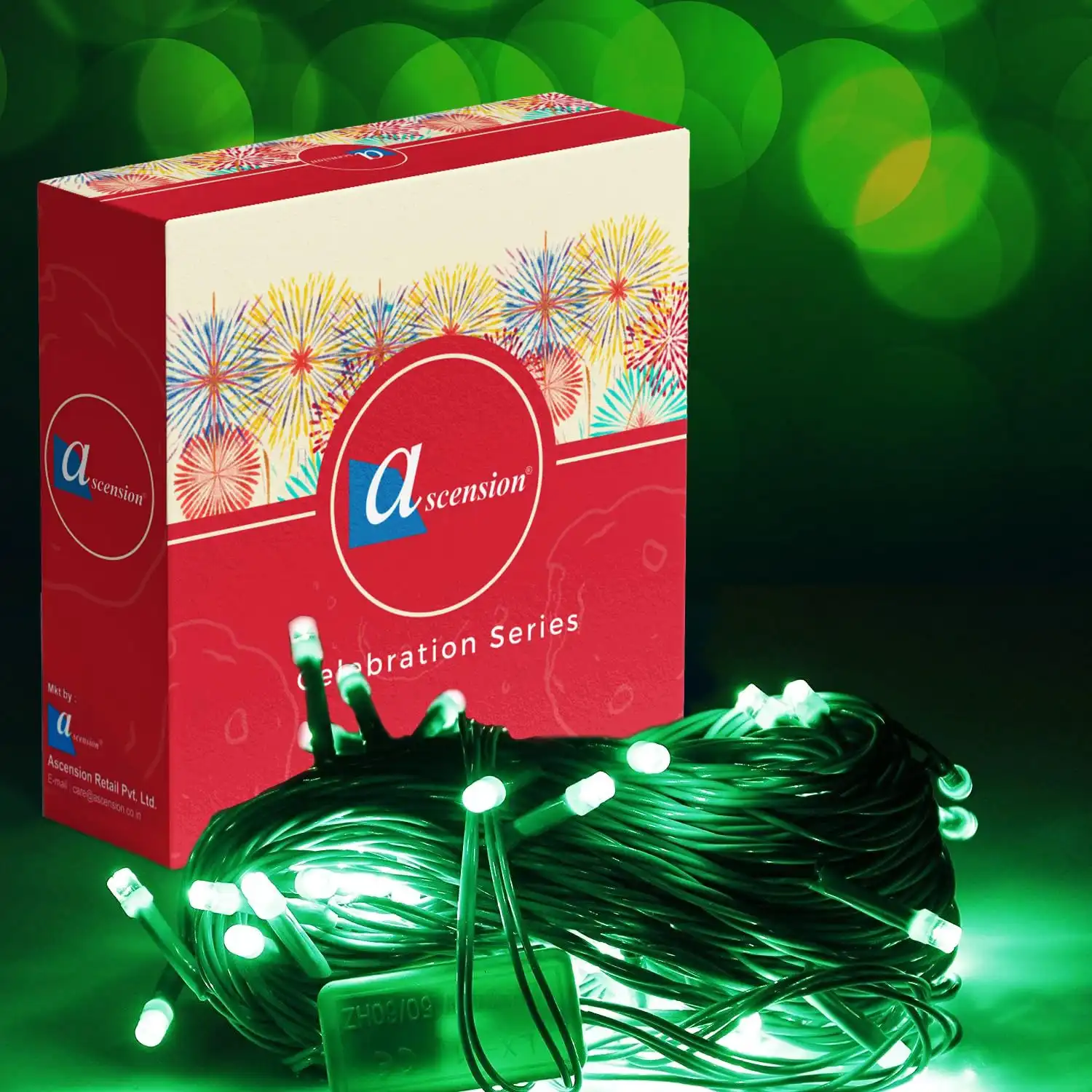 ascension 36 feet 40 LED Serial Blubs String Light for Indoor Outdoor D?cor String Lights for Diwali, Navratri,Party,Ramadan,Christmas Decoration (White)