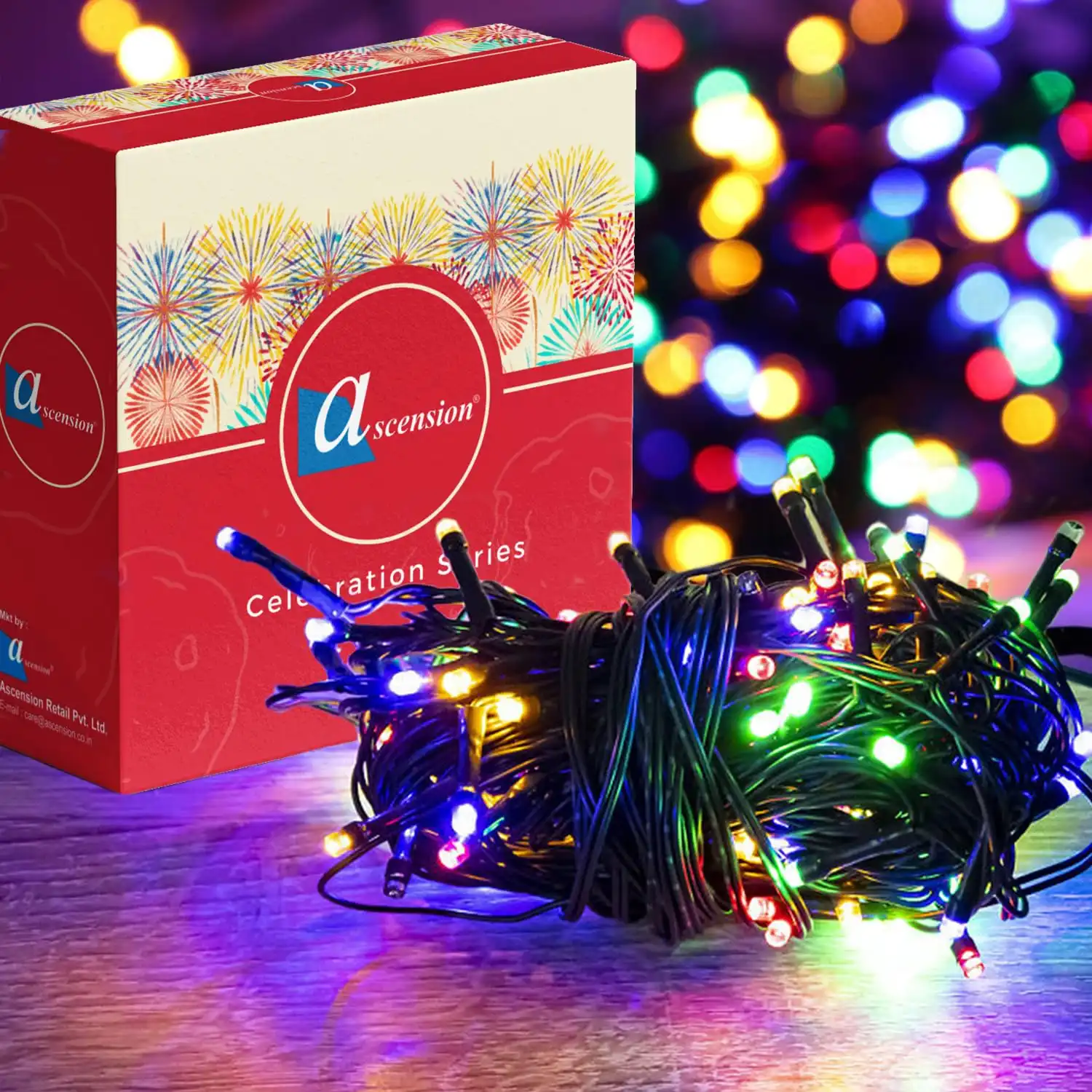 ascension 36 feet 40 LED Serial Blubs String Light for Indoor Outdoor D?cor String Lights for Diwali, Navratri,Party,Ramadan,Christmas Decoration (White)