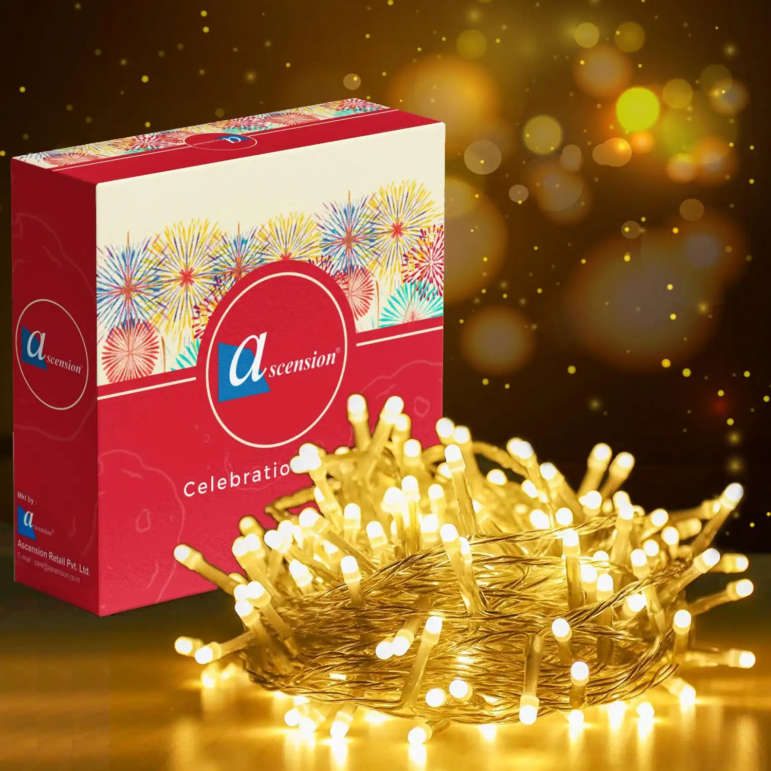 ascension 36 feet 40 LED Serial Blubs String Light for Indoor Outdoor D?cor String Lights for Diwali, Navratri,Party,Ramadan,Christmas Decoration (White)
