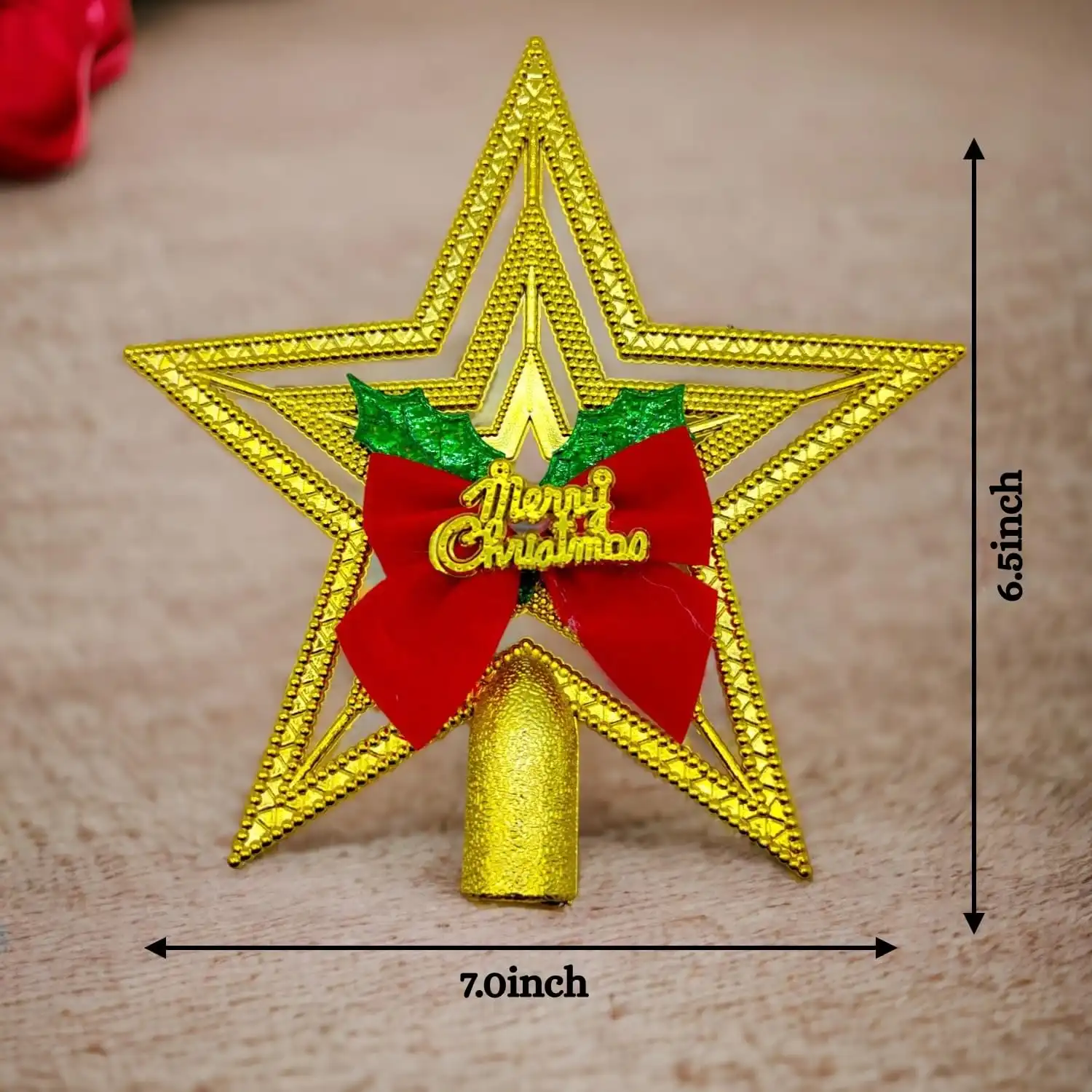 Ascension Pack of 2 Christmas Tree Hanging Star for Christmas Decoration Tree Top Xmas Hangings Ornaments for Party, Birthday, New Year Decoration & Gift Item - Image 2