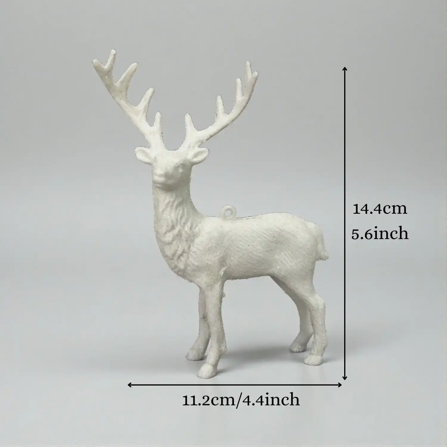 ascension Pack of 2 Christmas Reindeer Figurines Elegant Deer Set for Christmas Decoration White Glitter Standing Reindeers for Table Xmas Christmas Party Decoration Christmas Tabletop Decor Items - Image 2