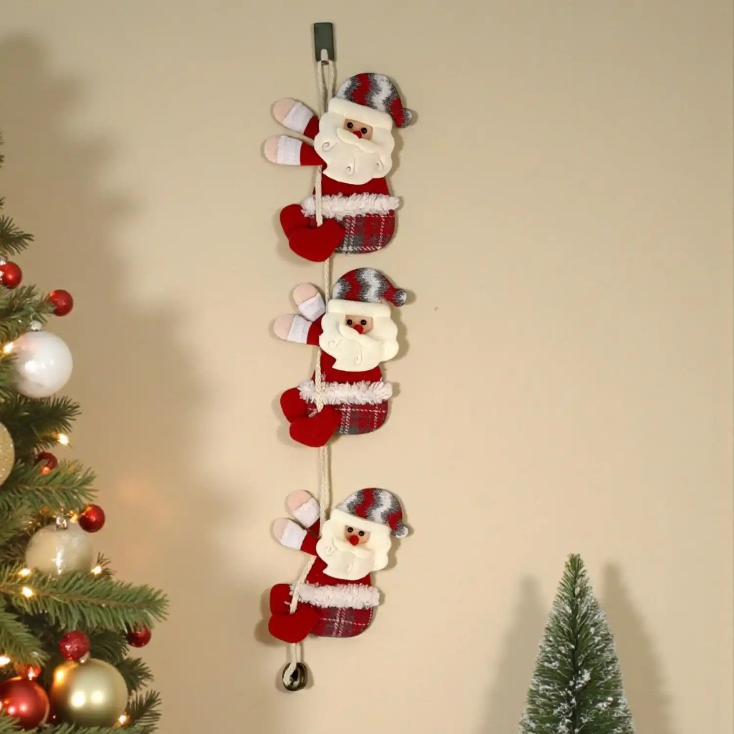 Ascension Santa Claus Snowman Wall Hanging Christmas Hanging Ornaments Xmas Party Decorations Props Christmas Decor Item for Home Office Living Room Xmas Party & Church Decor Gift Item - Image 3