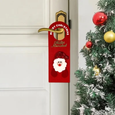 Ascension 1pcs Christmas Door Hanger Holiday doorknob Decorations on Xmas Door Knob Christmas Ornament for Home Hotel Door Decoration Christmas Door Handle Xmas Party Decor Ornaments