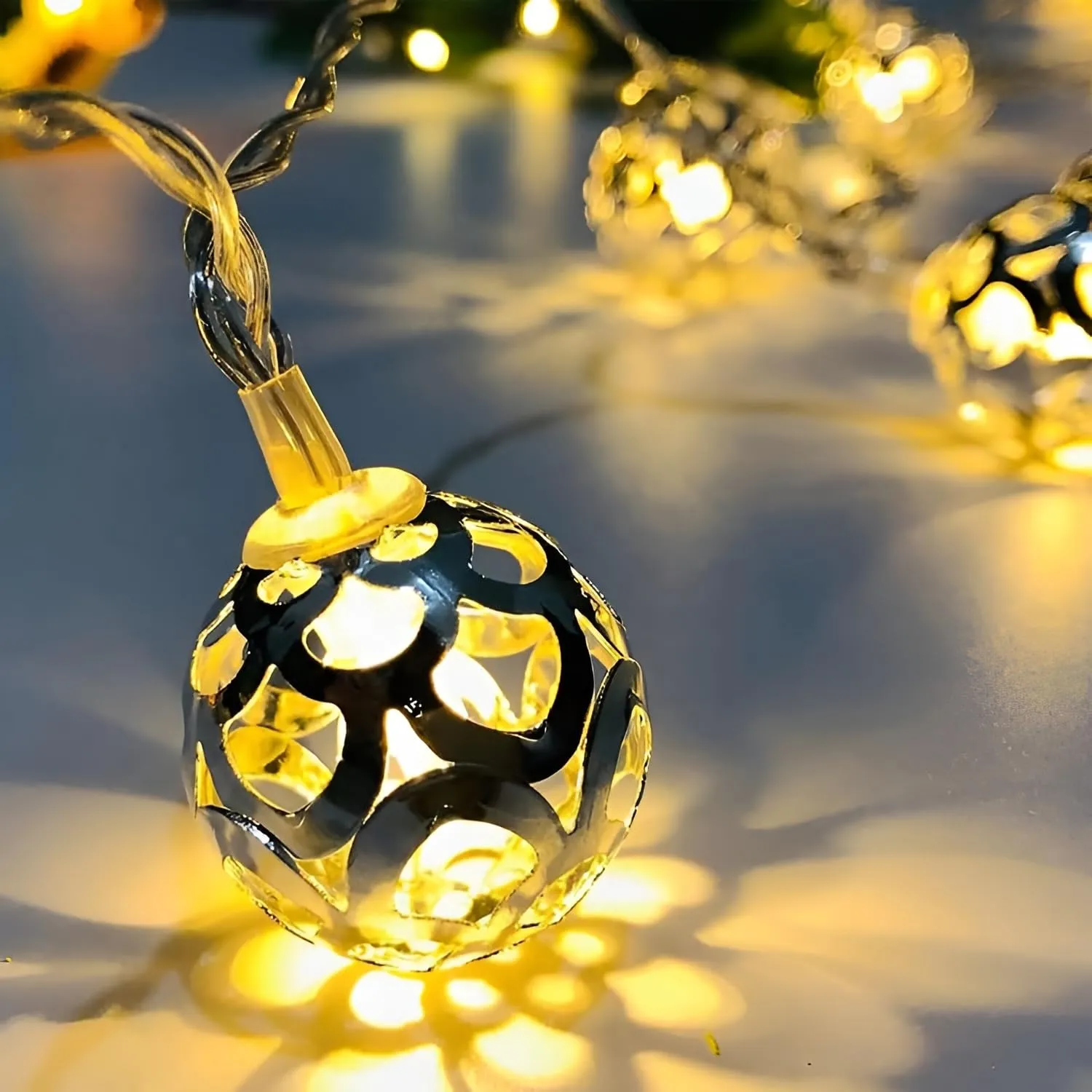 ascension 3 Meter Metal Ball Shape String Lights Indoor Outdoor Decorative Fairy Lights Curtain for Patio, Gardens, Halloween Christmas Party, Navratre Diwali Navratri Lights lamp (Warm White - Image 4