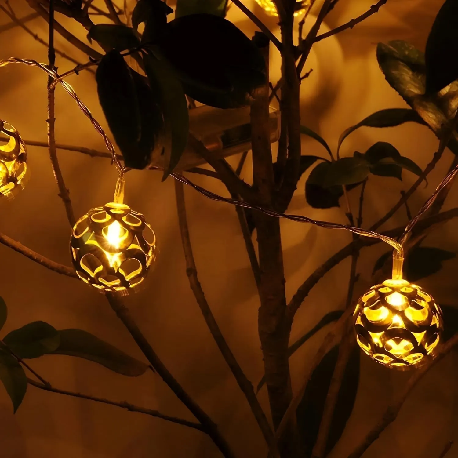 ascension 3 Meter Metal Ball Shape String Lights Indoor Outdoor Decorative Fairy Lights Curtain for Patio, Gardens, Halloween Christmas Party, Navratre Diwali Navratri Lights lamp (Warm White - Image 5