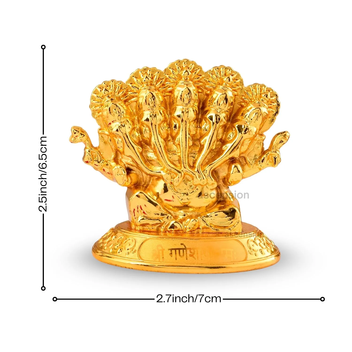 Golden Panchmukhi Ganesha Idol