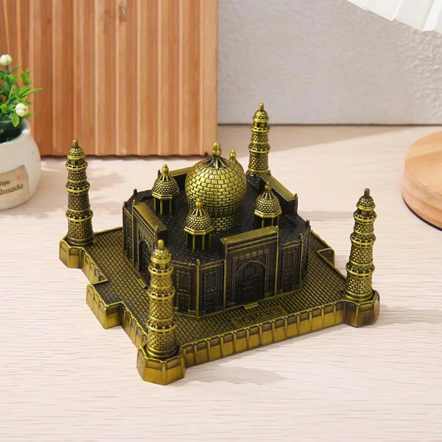 ascension Antique Finish Agra Souvenir Taj Mahal Miniature Showpiece for Study Table Office Desk Living Room Decoration Accessories Souvenir Statue Birthday Gifting Item (Antique)
