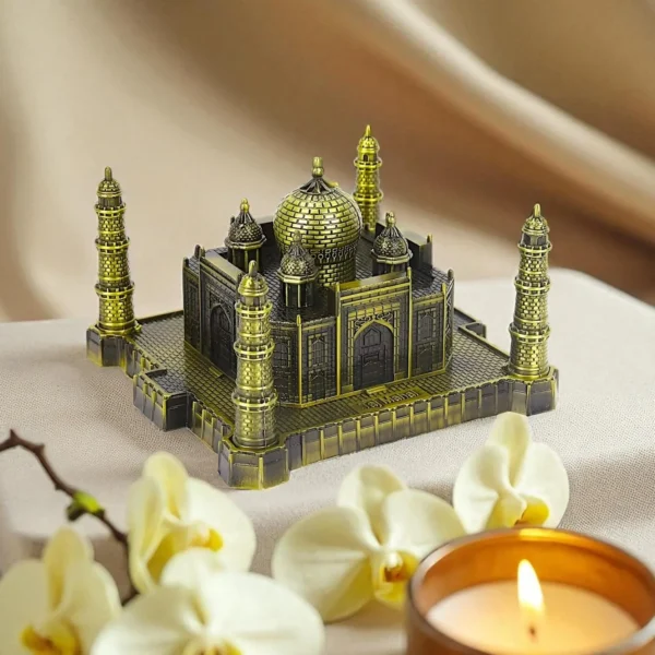 ascension Antique Finish Agra Souvenir Taj Mahal Miniature Showpiece for Study Table Office Desk Living Room Decoration Accessories Souvenir Statue Birthday Gifting Item (Antique) - Image 3
