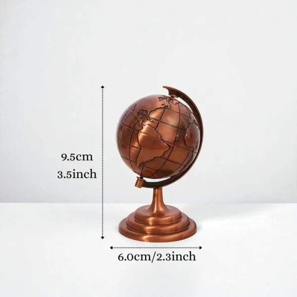 ascension Metal Globe Feng Shui/Vastu for Home Office Study Table Desk Decoration Accessories Educational World Globe for Career Success Education Growth Good Luck Showpiece & Gifting Item (Bronze) - Image 2