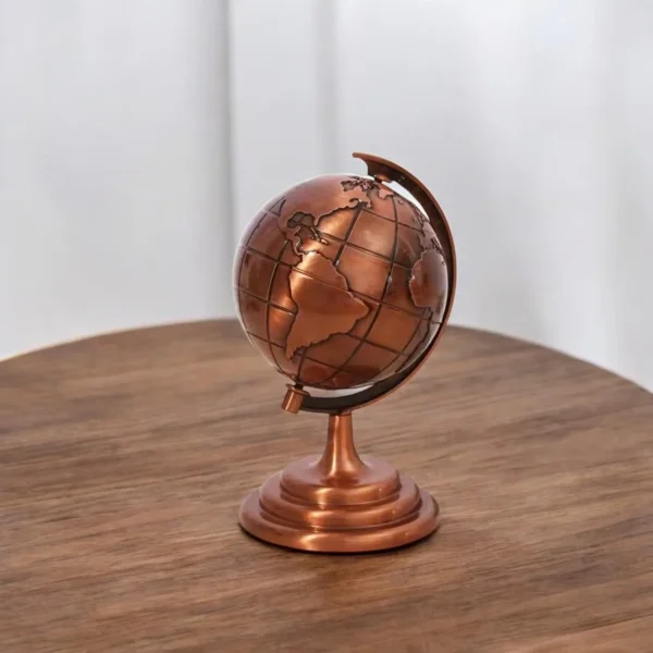 ascension Metal Globe Feng Shui/Vastu for Home Office Study Table Desk Decoration Accessories Educational World Globe for Career Success Education Growth Good Luck Showpiece & Gifting Item (Bronze) - Image 5