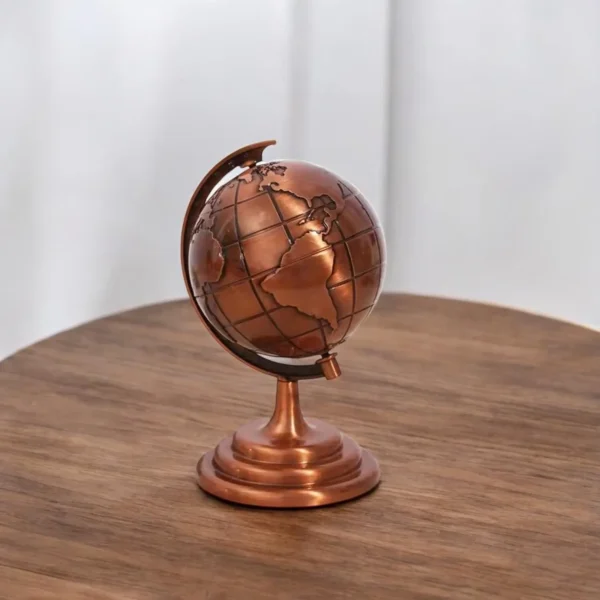 ascension Metal Globe Feng Shui/Vastu for Home Office Study Table Desk Decoration Accessories Educational World Globe for Career Success Education Growth Good Luck Showpiece & Gifting Item (Bronze) - Image 6