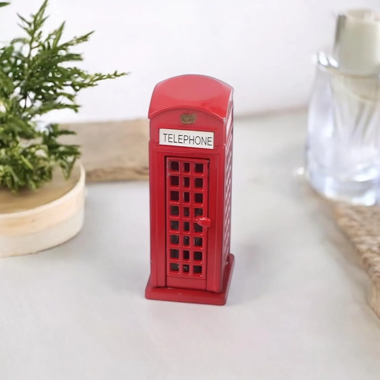 ascension London Red Telephone Booth Miniature | British Style Decorative Showpiece | Collectible Souvenir Gift for Study Table Office Desk Living Room Decoration Accessories & Gifting Item