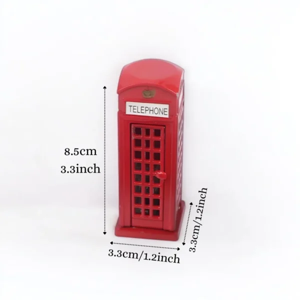 ascension London Red Telephone Booth Miniature | British Style Decorative Showpiece | Collectible Souvenir Gift for Study Table Office Desk Living Room Decoration Accessories & Gifting Item - Image 2