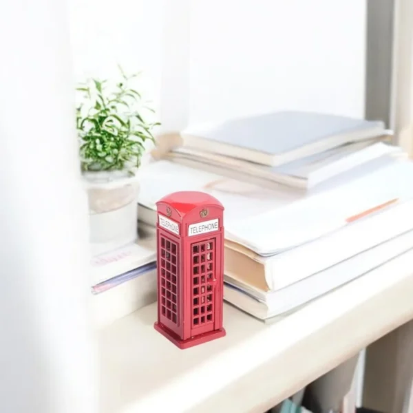 ascension London Red Telephone Booth Miniature | British Style Decorative Showpiece | Collectible Souvenir Gift for Study Table Office Desk Living Room Decoration Accessories & Gifting Item - Image 3