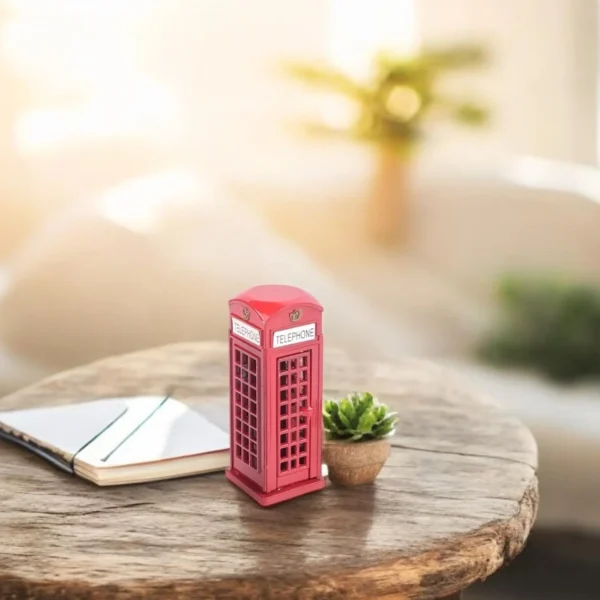 ascension London Red Telephone Booth Miniature | British Style Decorative Showpiece | Collectible Souvenir Gift for Study Table Office Desk Living Room Decoration Accessories & Gifting Item - Image 4