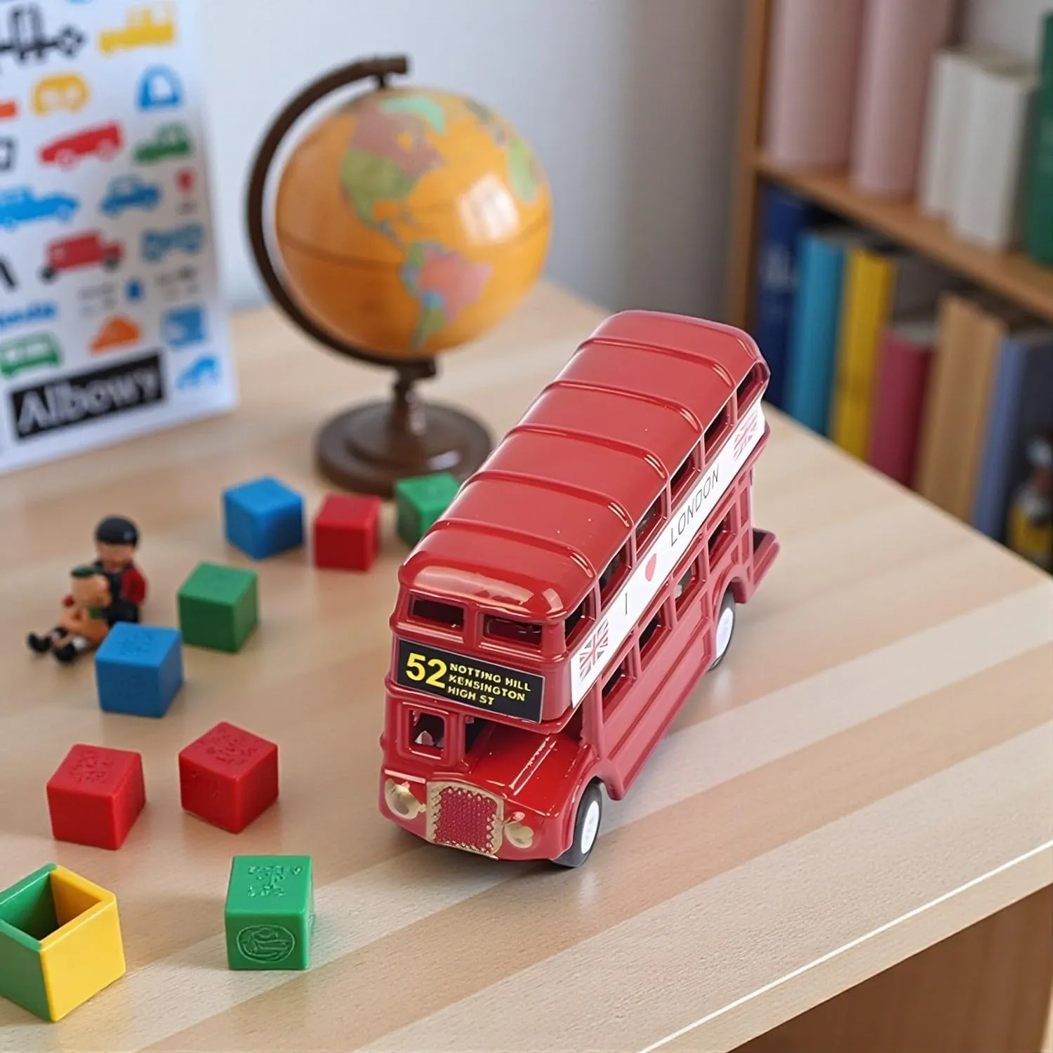 ascension London Double Decker Red Bus Miniature Decorative Showpiece for Home Office Living Room Study Table Desk Decoration Accessories British Collectible Souvenir Showpiece & Kids Gift Item