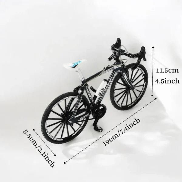 Ascension Miniature Red Racing Bicycle Model High Speed Alloy Toy Bike with Detachable Parts & Water Bottle For Home Office Study Table, Desk, Decoration Accessories Cycle for Kids & Gift Item (BLACK) - Image 2
