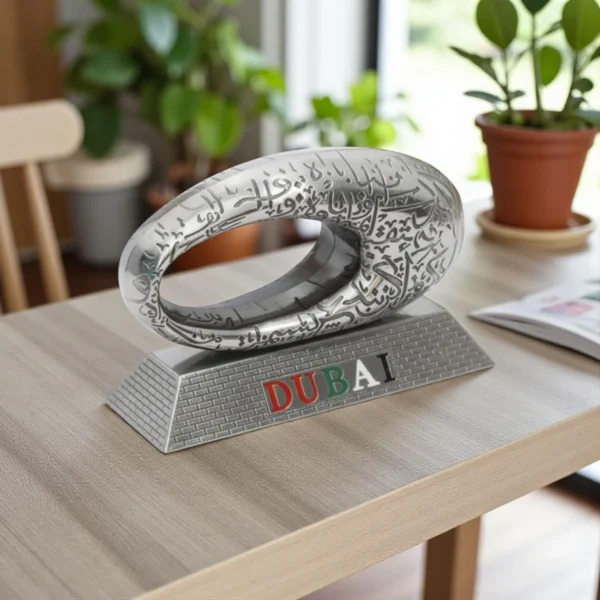 ascension World Famous Building The Museum of The Future Antique Showpiece for Home, Office, Study Table, Desk, Decoration Accessories Dubai Museum of The Future Souvenir Model Gift Item (Silver) - Image 3