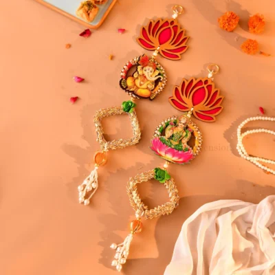 Lotus Shubh Labh Lakshmi Ganesh Hanging
