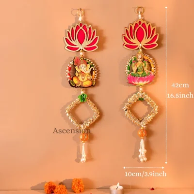 Lotus Shubh Labh Lakshmi Ganesh Hanging