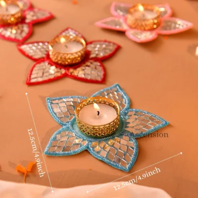 Mirror Floral Tealight Candle Holder