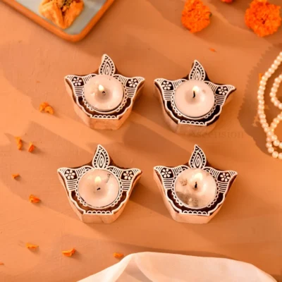 Diya Shape Tea Light Candle Holder