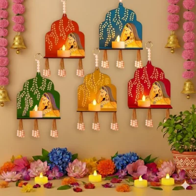 Rajasthani Wall Hanging with Candle Stand