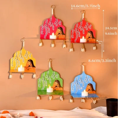 Rajasthani Wall Hanging with Candle Stand
