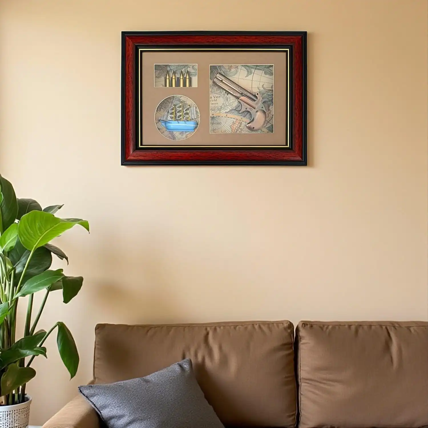 Vintage Pistol & Ship Theme Wall